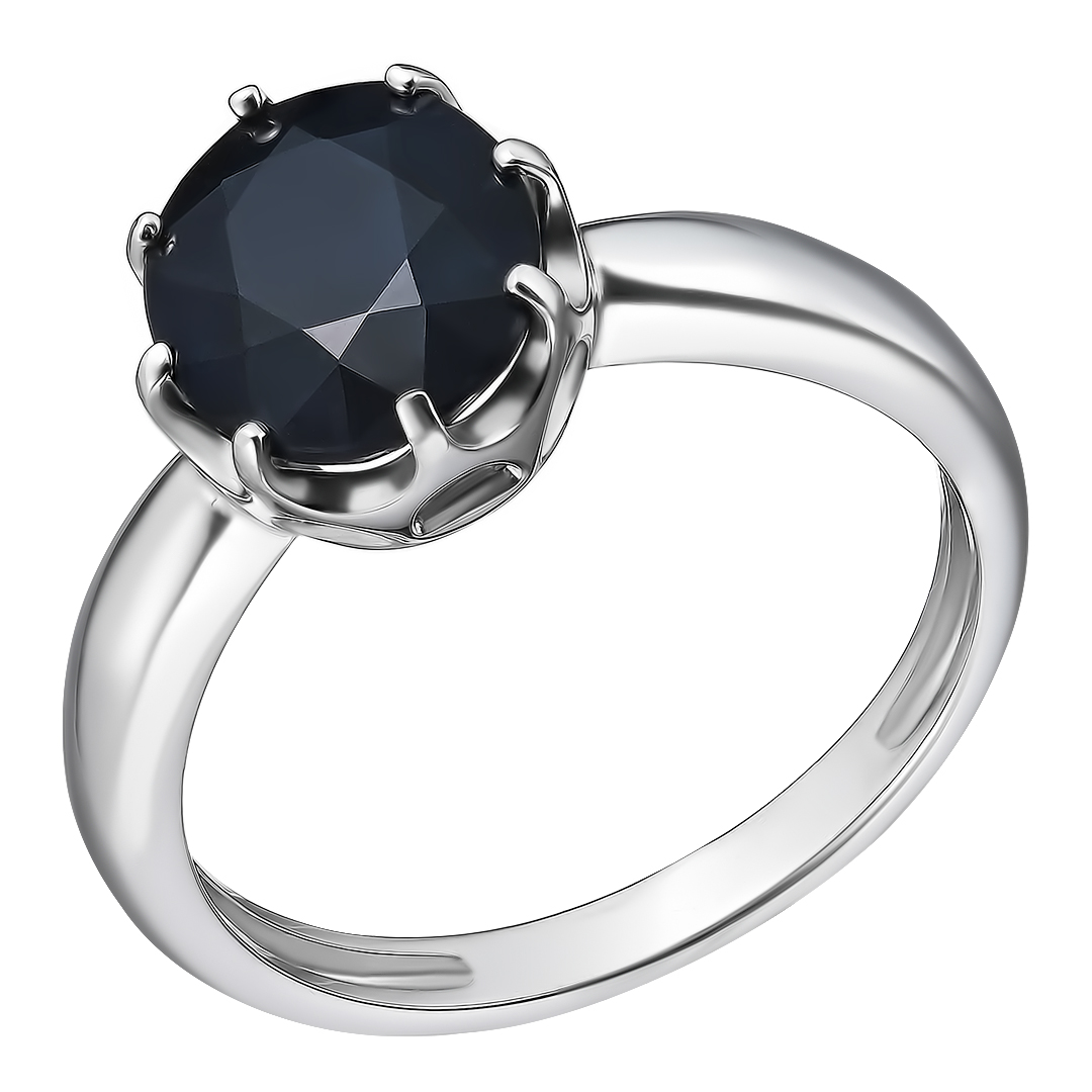 Серебряное кольцо 925 пробы; вставки 1 Сапфир 3,206 U/2;
