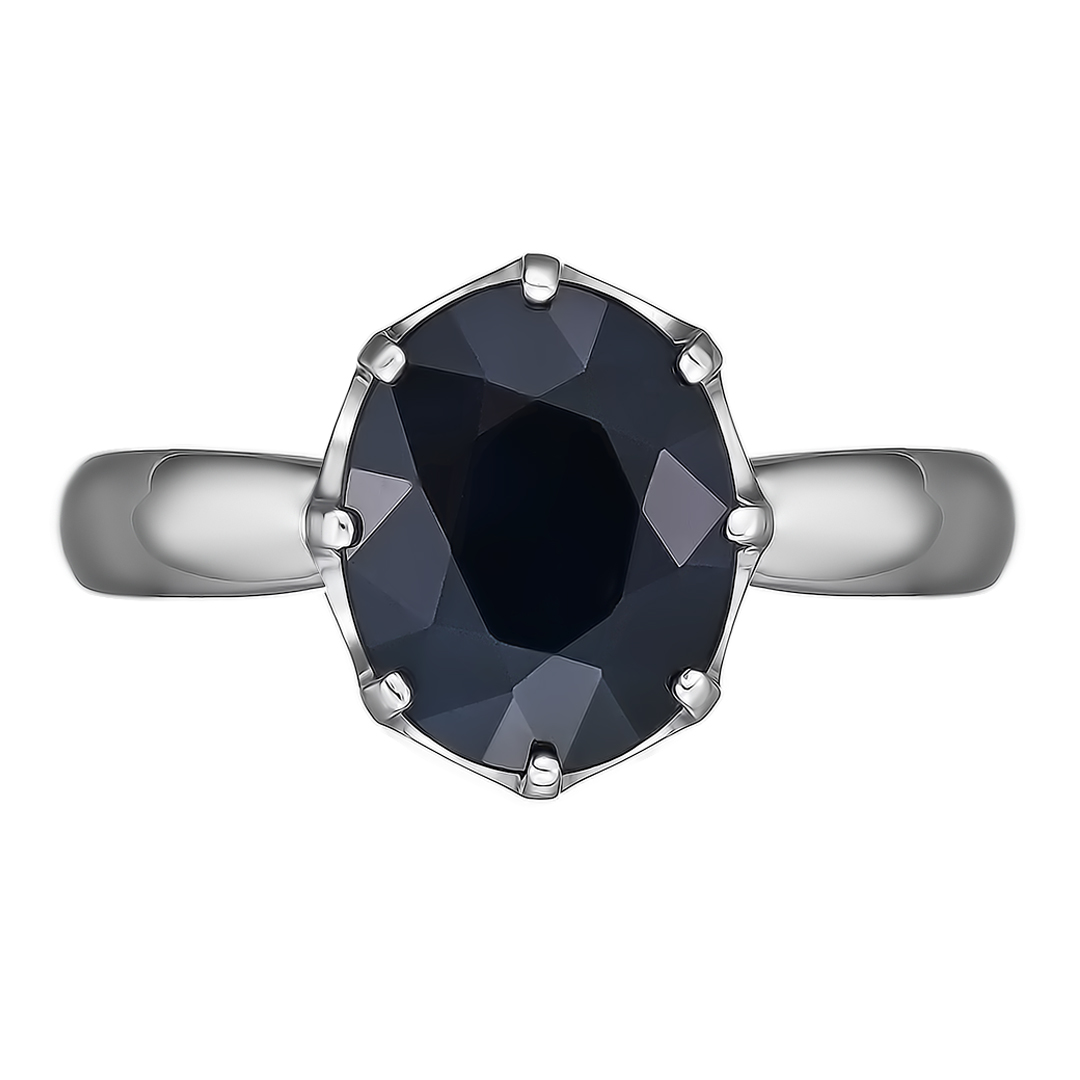 Серебряное кольцо 925 пробы; вставки 1 Сапфир 3,206 U/2;
