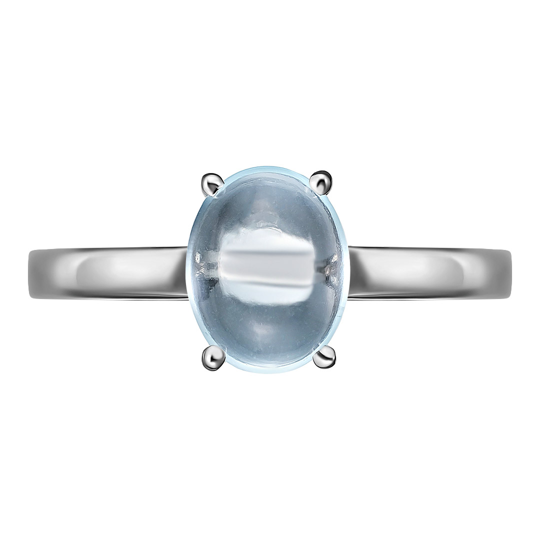 Серебряное кольцо 925 пробы; вставки 1 Топаз sky;