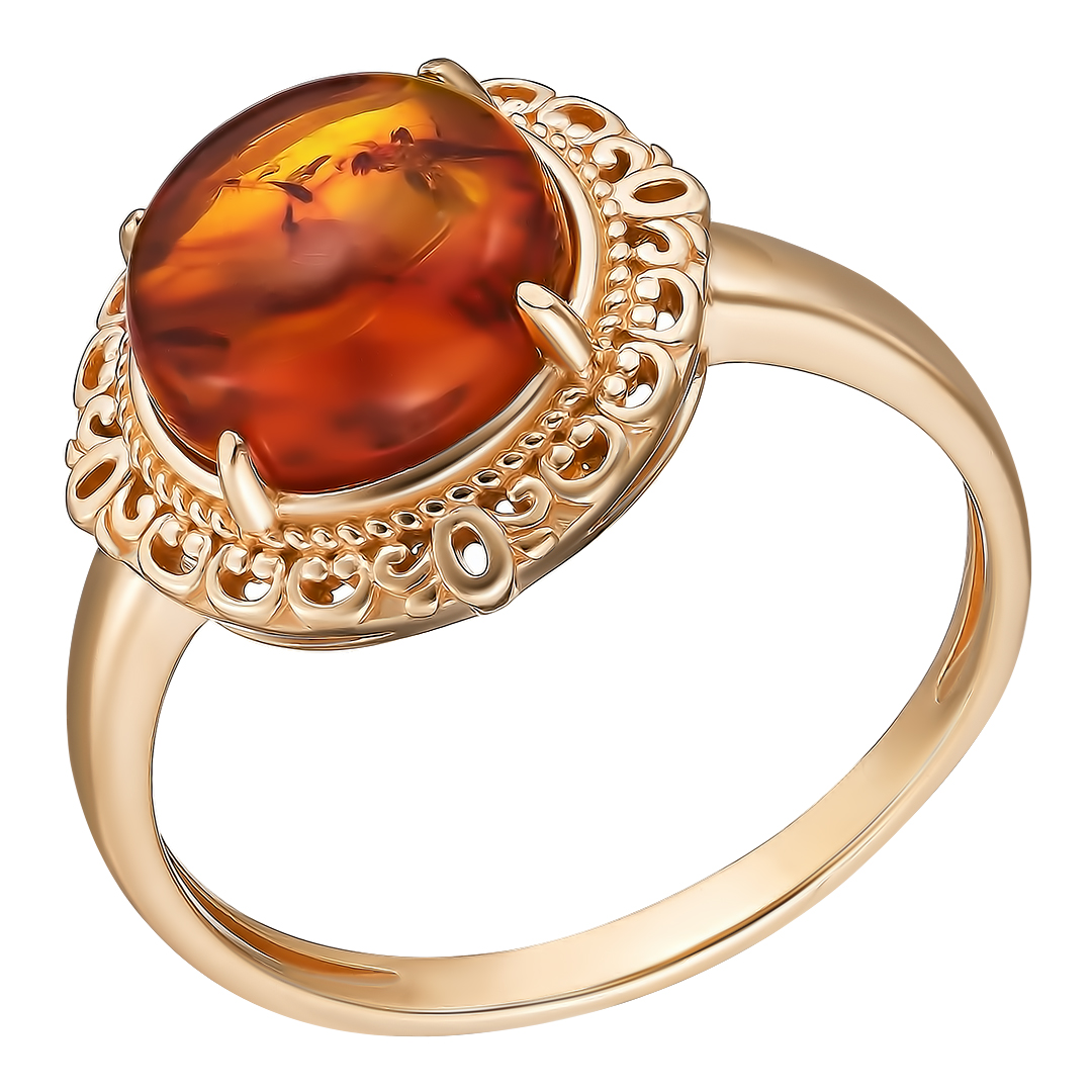 Серебряное кольцо 925 пробы; вставки 1 Янтарь нат.;