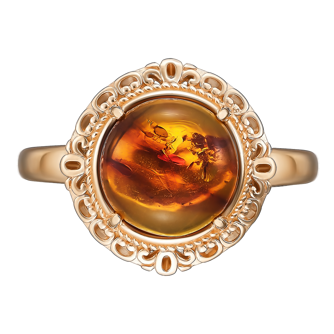 Серебряное кольцо 925 пробы; вставки 1 Янтарь нат.;