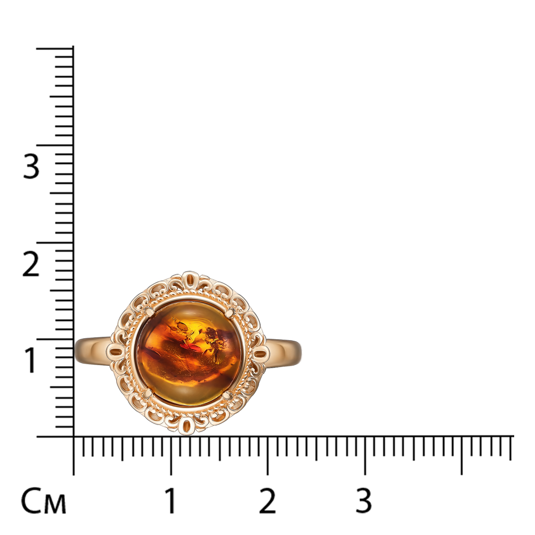 Серебряное кольцо 925 пробы; вставки 1 Янтарь нат.;