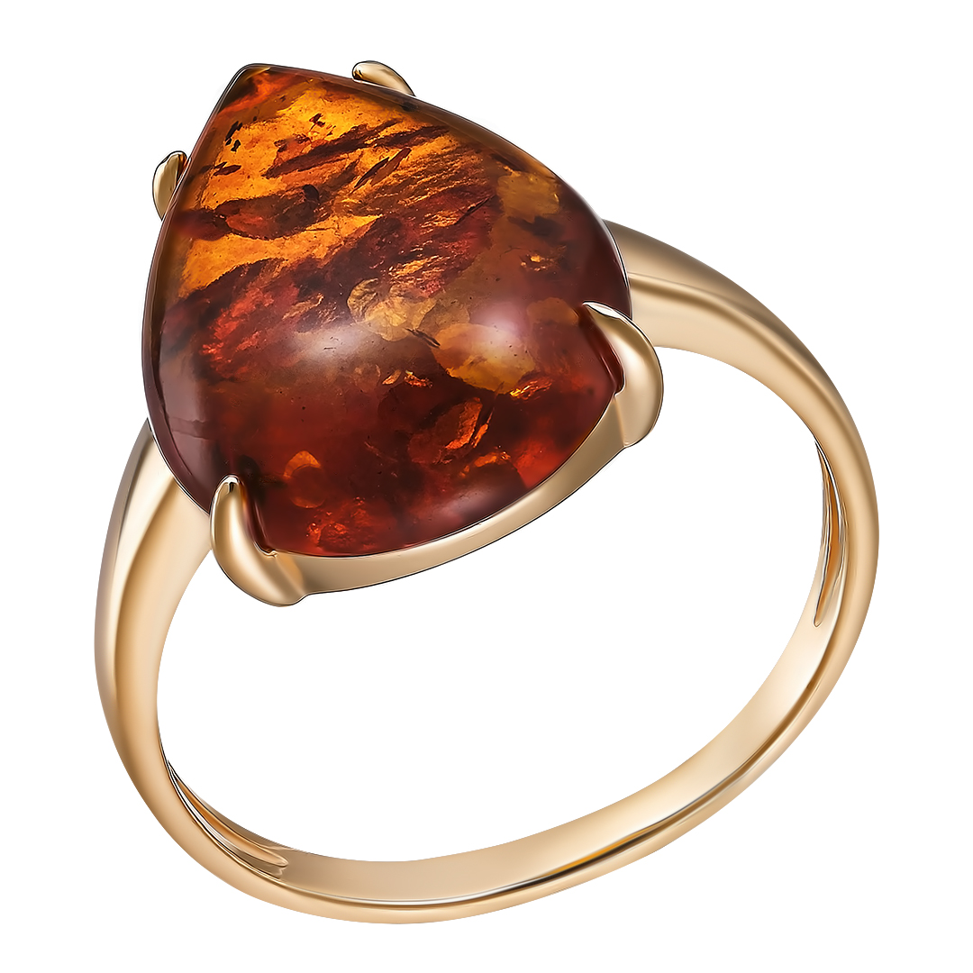 Серебряное кольцо 925 пробы; вставки 1 Янтарь нат.;
