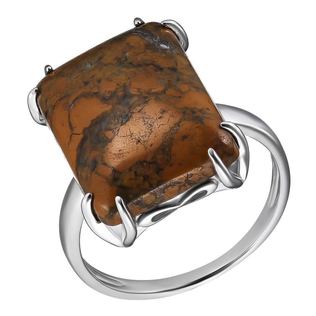 Серебряное кольцо 925 пробы; вставки 1 Яшма нат.;