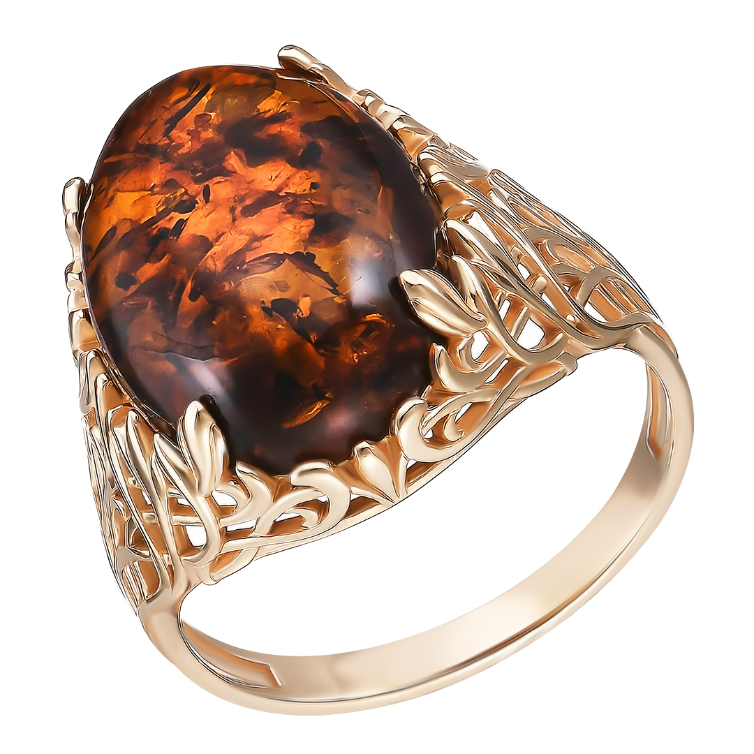 Серебряное кольцо 925 пробы; вставки 1 Янтарь нат.;