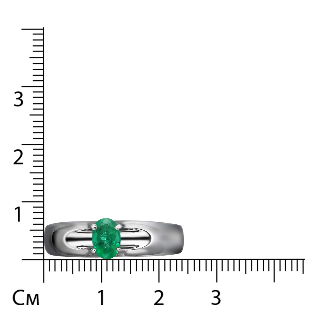 Серебряное кольцо 925 пробы; вставки 1 Изумруд (O/SC) 0,421 3/3;