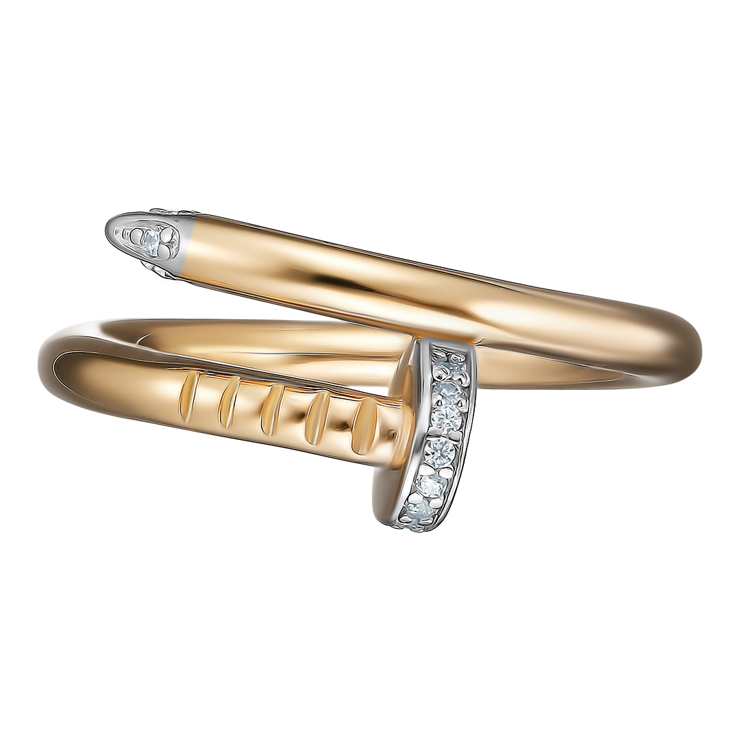 Серебряное кольцо 925 пробы; вставки 17 Фианит бесцв.;