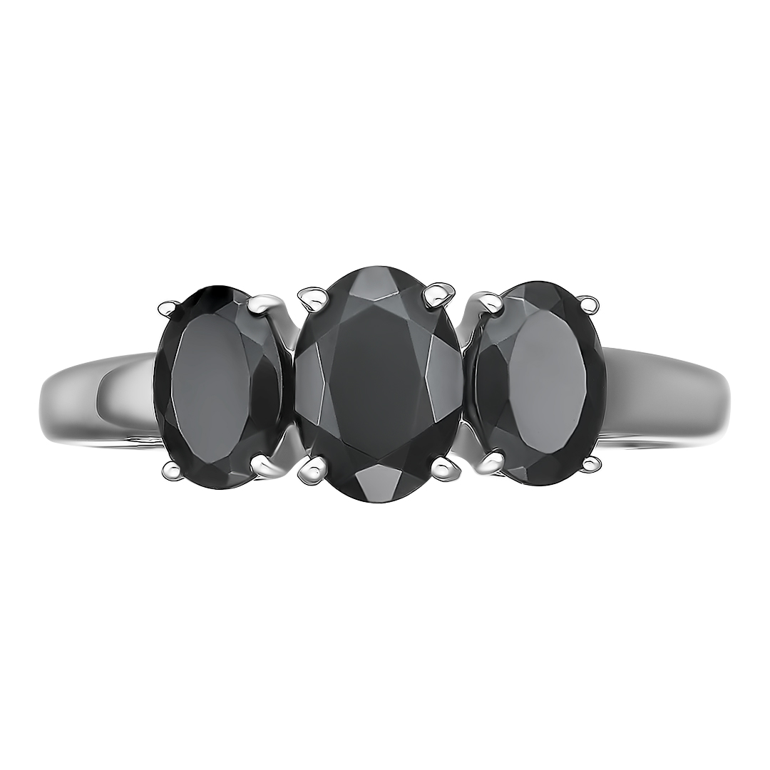 Серебряное кольцо 925 пробы; вставки 3 Турмалин черн.;