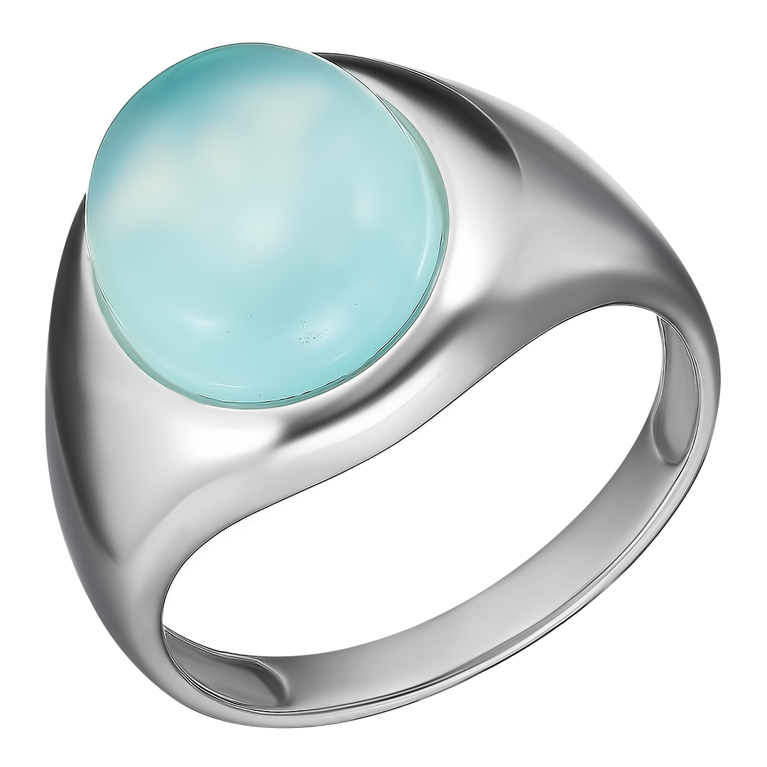 Серебряное кольцо 925 пробы; вставки 1 Халцедон;