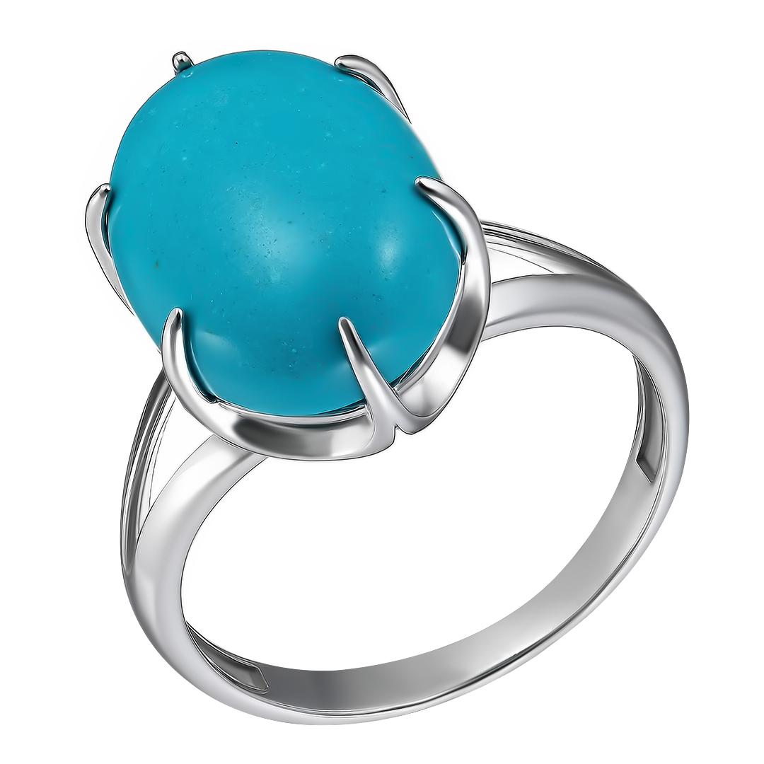 Серебряное кольцо 925 пробы; вставки 1 Бирюза;