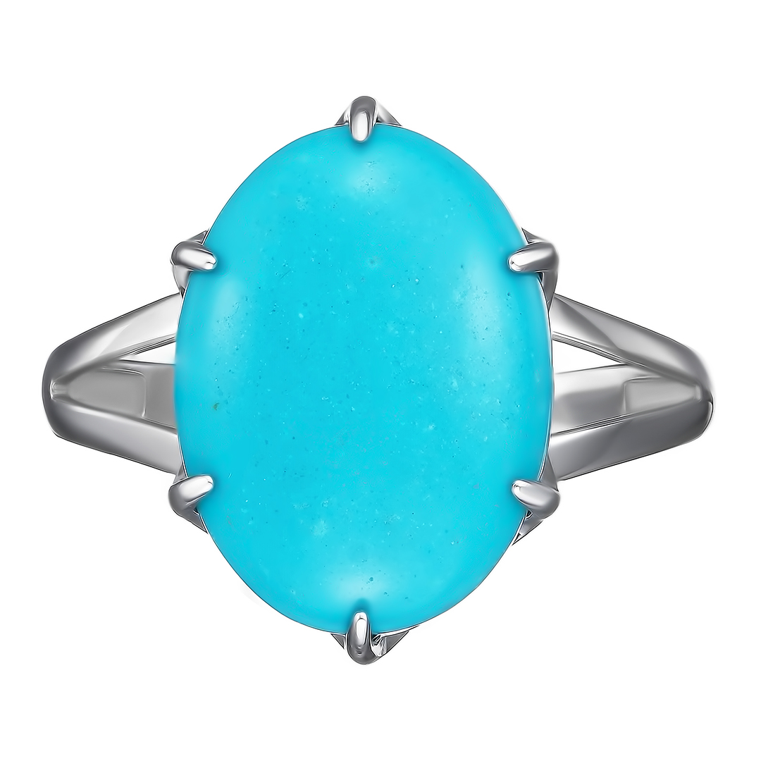 Серебряное кольцо 925 пробы; вставки 1 Бирюза;