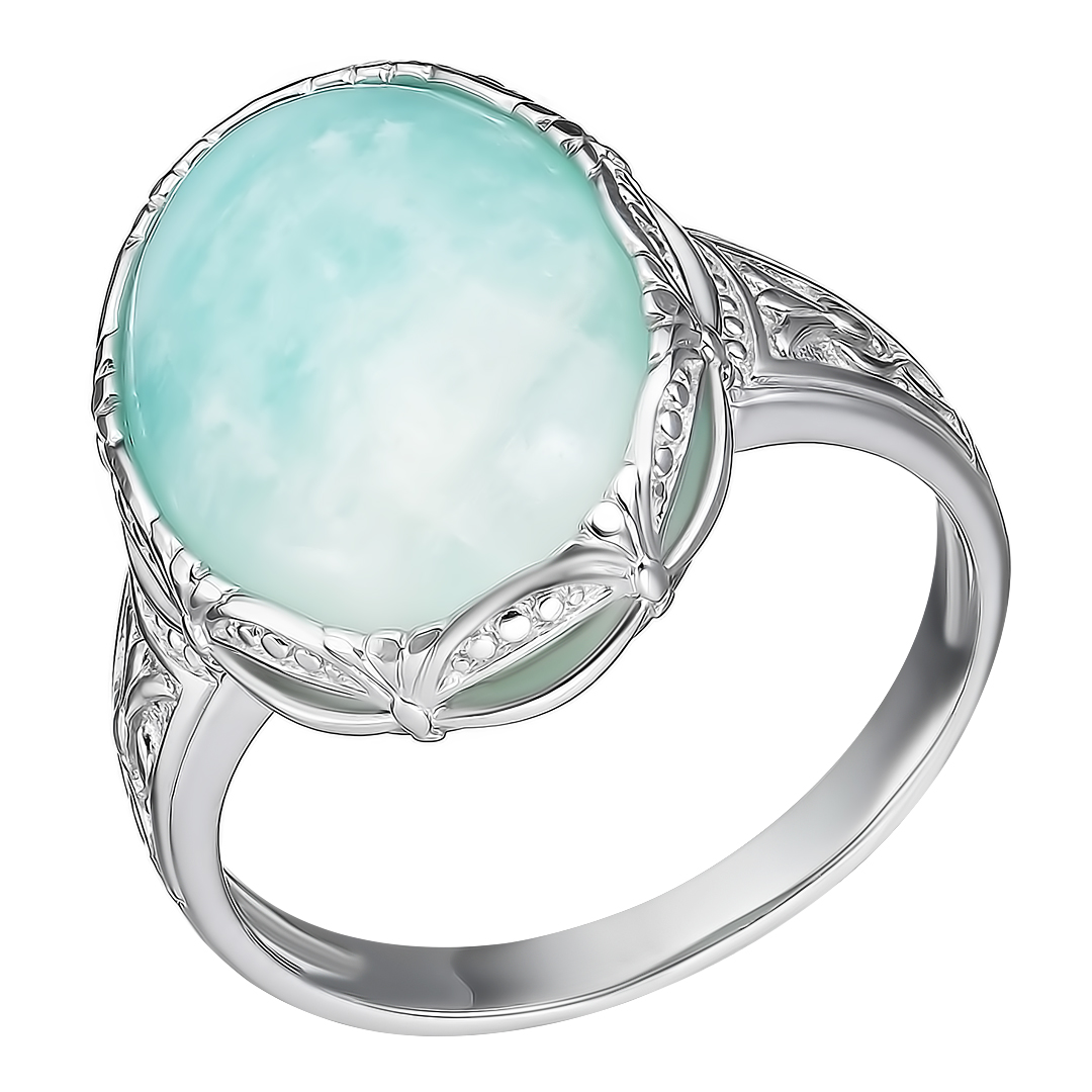 Серебряное кольцо 925 пробы; вставки 1 Амазонит нат.;