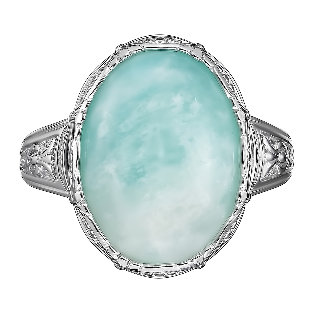 Серебряное кольцо 925 пробы; вставки 1 Амазонит нат.;