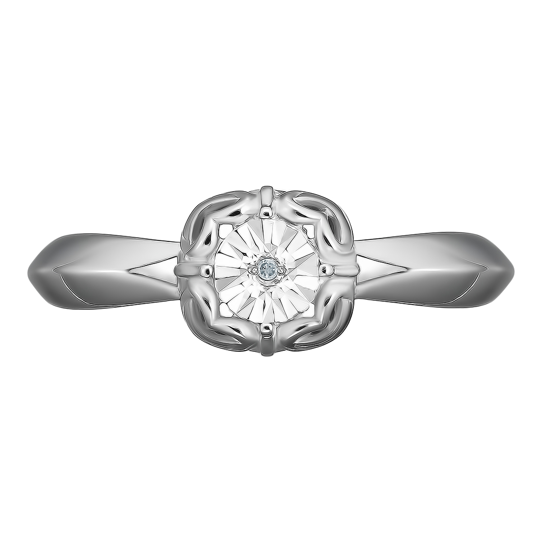 Серебряное кольцо с бриллиантом
