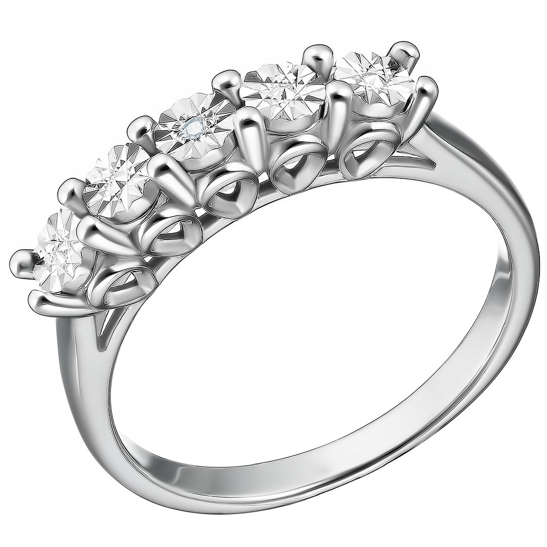 Серебряное кольцо с бриллиантом