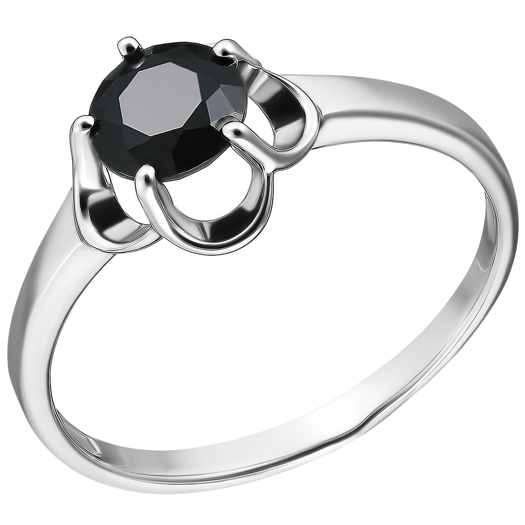 Серебряное кольцо 925 пробы; вставки 1 Шпинель черн.;