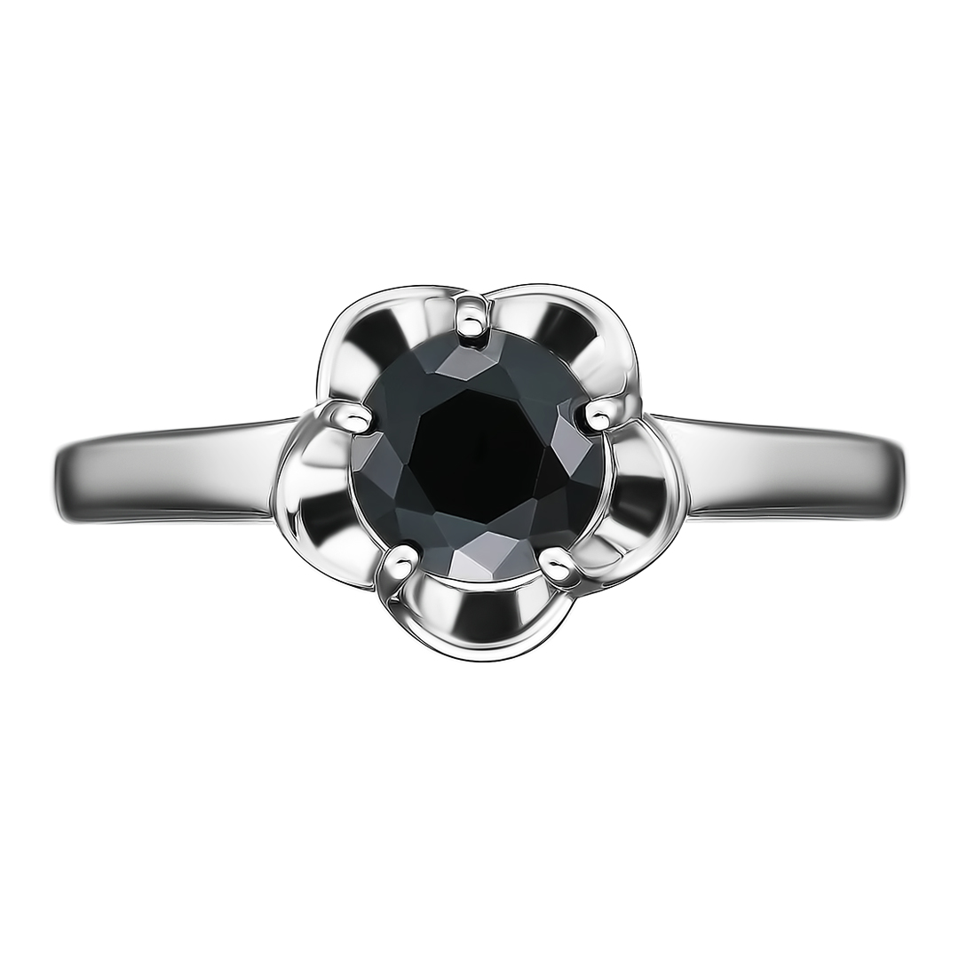 Серебряное кольцо 925 пробы; вставки 1 Шпинель черн.;