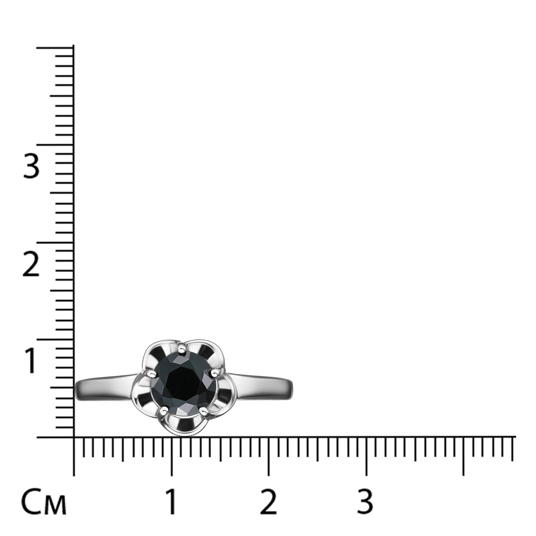 Серебряное кольцо 925 пробы; вставки 1 Шпинель черн.;