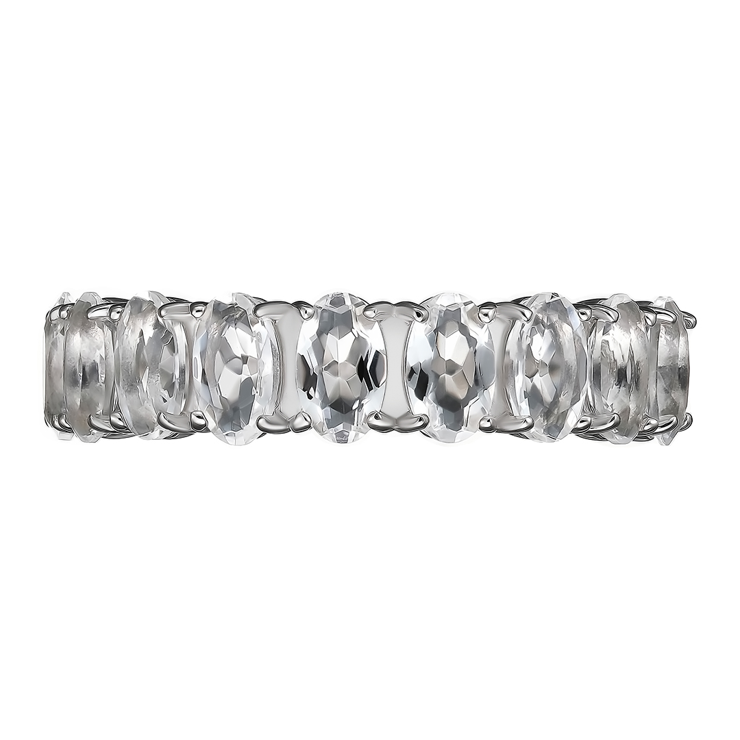 Серебряное кольцо 925 пробы; вставки 9 Горный хрусталь;