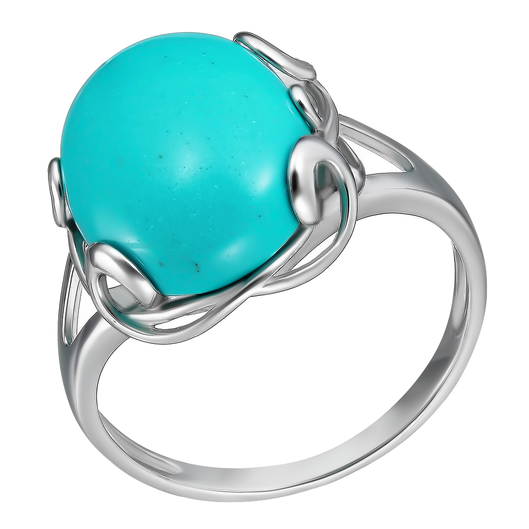 Серебряное кольцо 925 пробы; вставки 1 Бирюза;