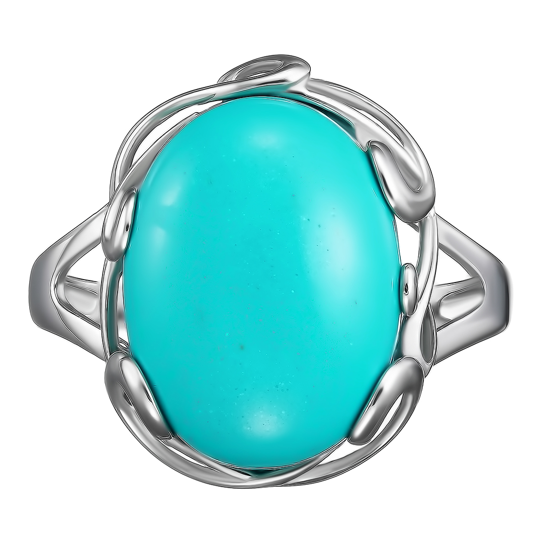 Серебряное кольцо 925 пробы; вставки 1 Бирюза;