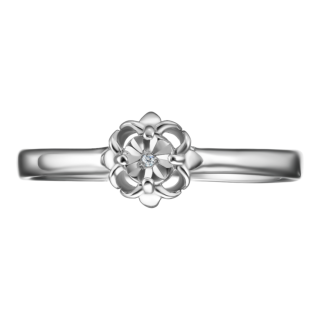 Серебряное кольцо с бриллиантом