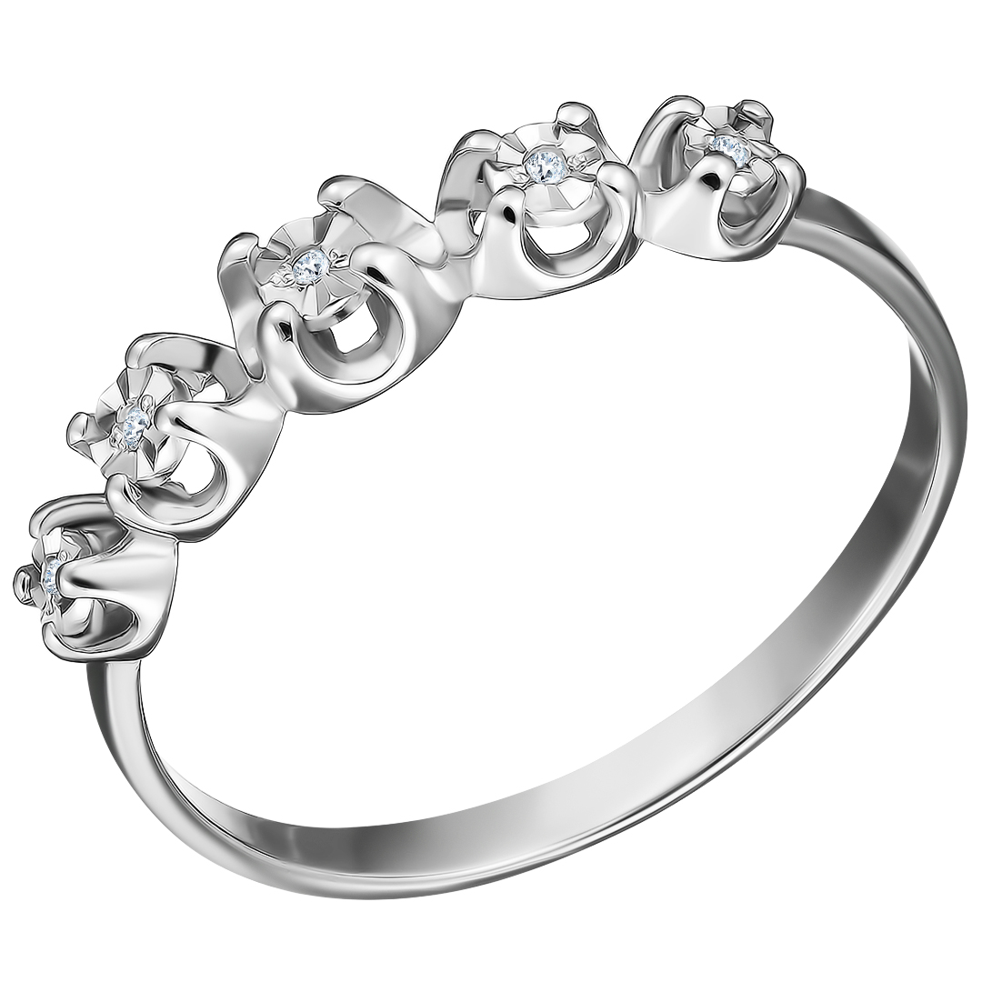 Серебряное кольцо с бриллиантами