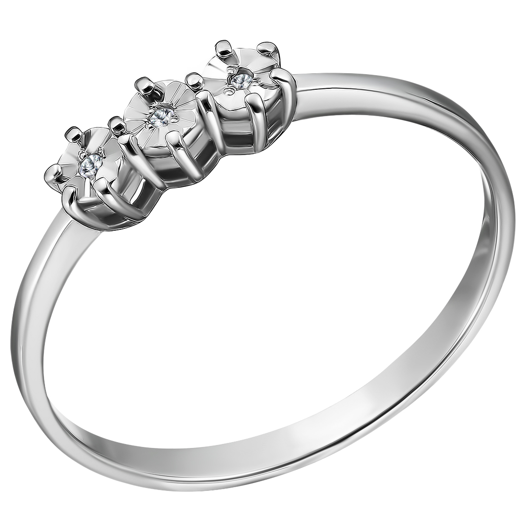 Серебряное кольцо с бриллиантами