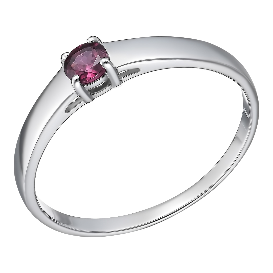 Серебряное кольцо 925 пробы; вставки 1 Родолит;