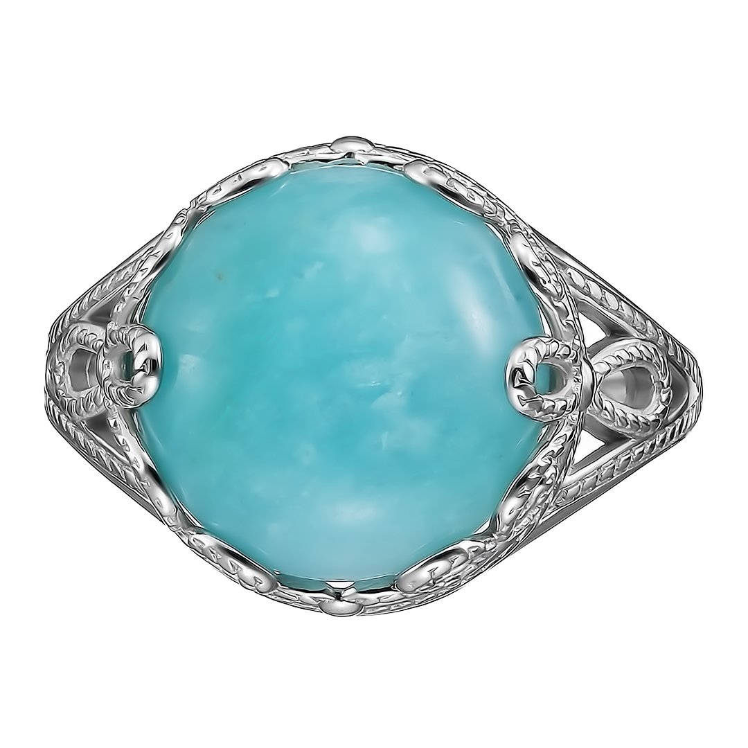 Серебряное кольцо 925 пробы; вставки 1 Амазонит;