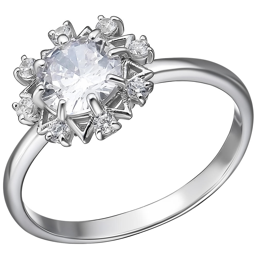 Серебряное кольцо с фианитами