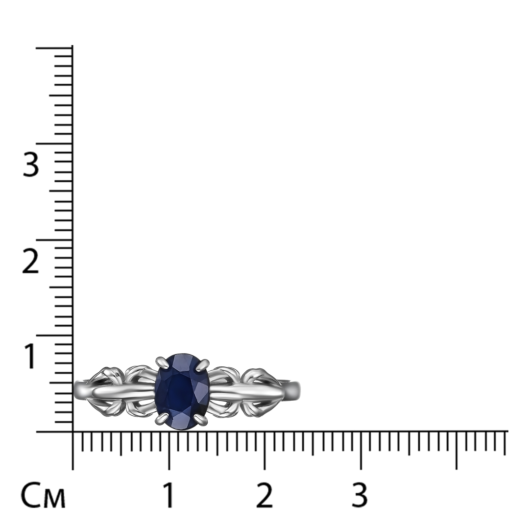 Серебряное кольцо 925 пробы; вставки 1 Сапфир 1,02 U/2;