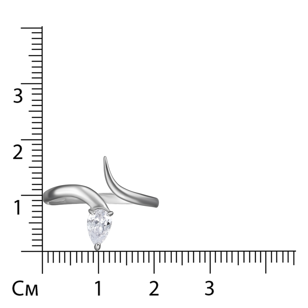 Серебряное кольцо 925 пробы; вставки 1 Фианит бесцв.;