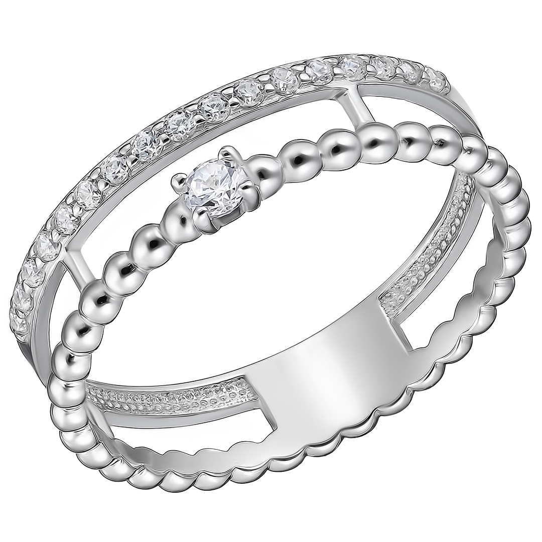 Серебряное кольцо с фианитами