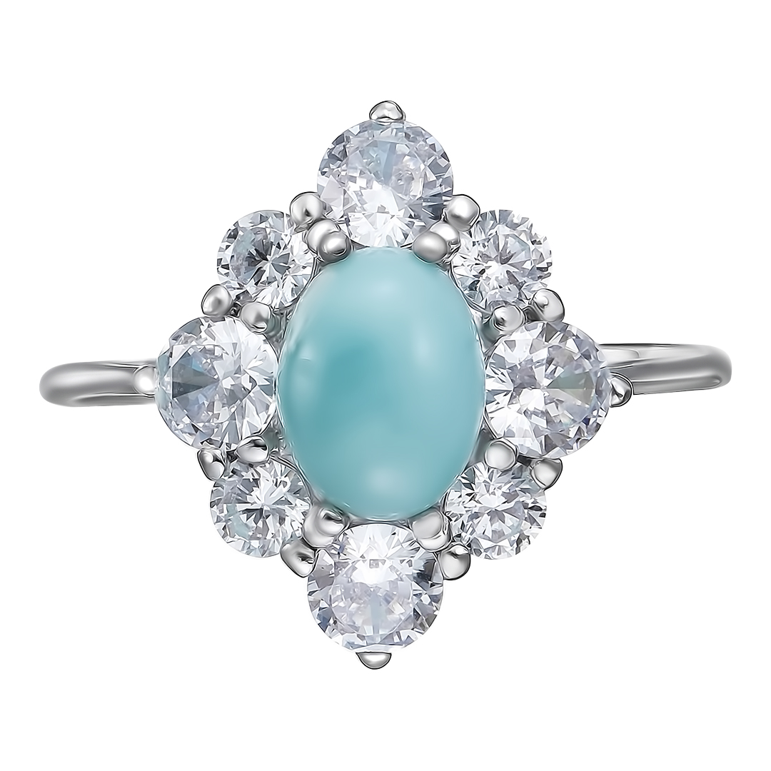 Серебряное кольцо с ларимаром