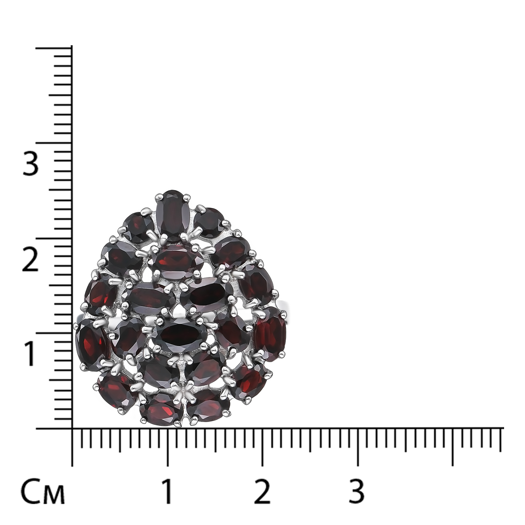 Серебряное кольцо 925 пробы; вставки 21 Гранат чешский;