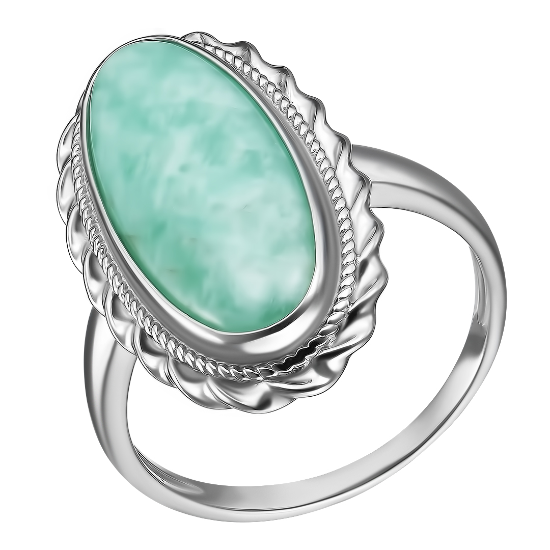 Серебряное кольцо 925 пробы; вставки 1 Амазонит нат.;