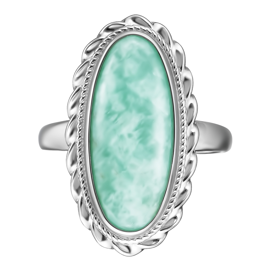 Серебряное кольцо 925 пробы; вставки 1 Амазонит нат.;