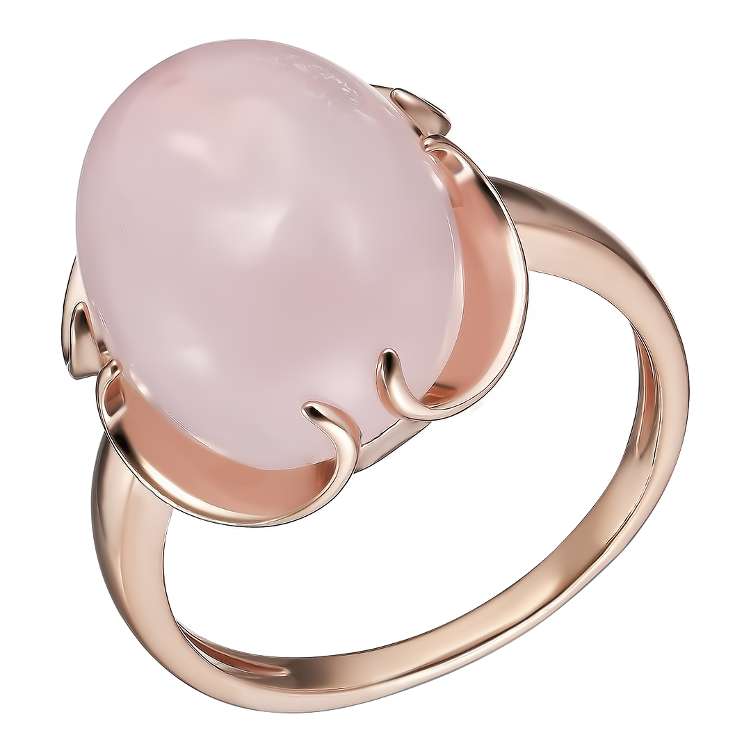 Серебряное кольцо 925 пробы; вставки 1 Кварц розовый;