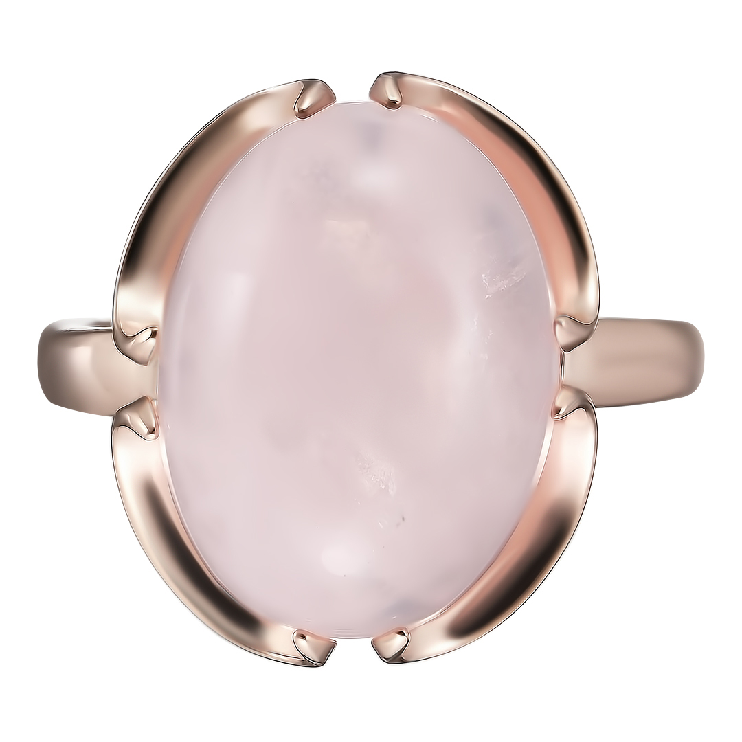 Серебряное кольцо 925 пробы; вставки 1 Кварц розовый;
