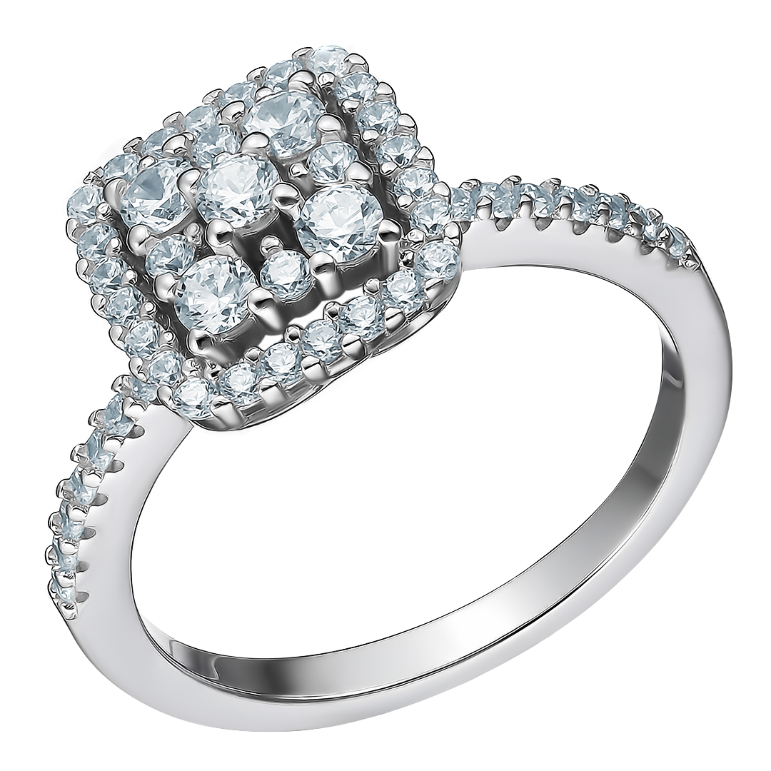 Серебряное кольцо с фианитами