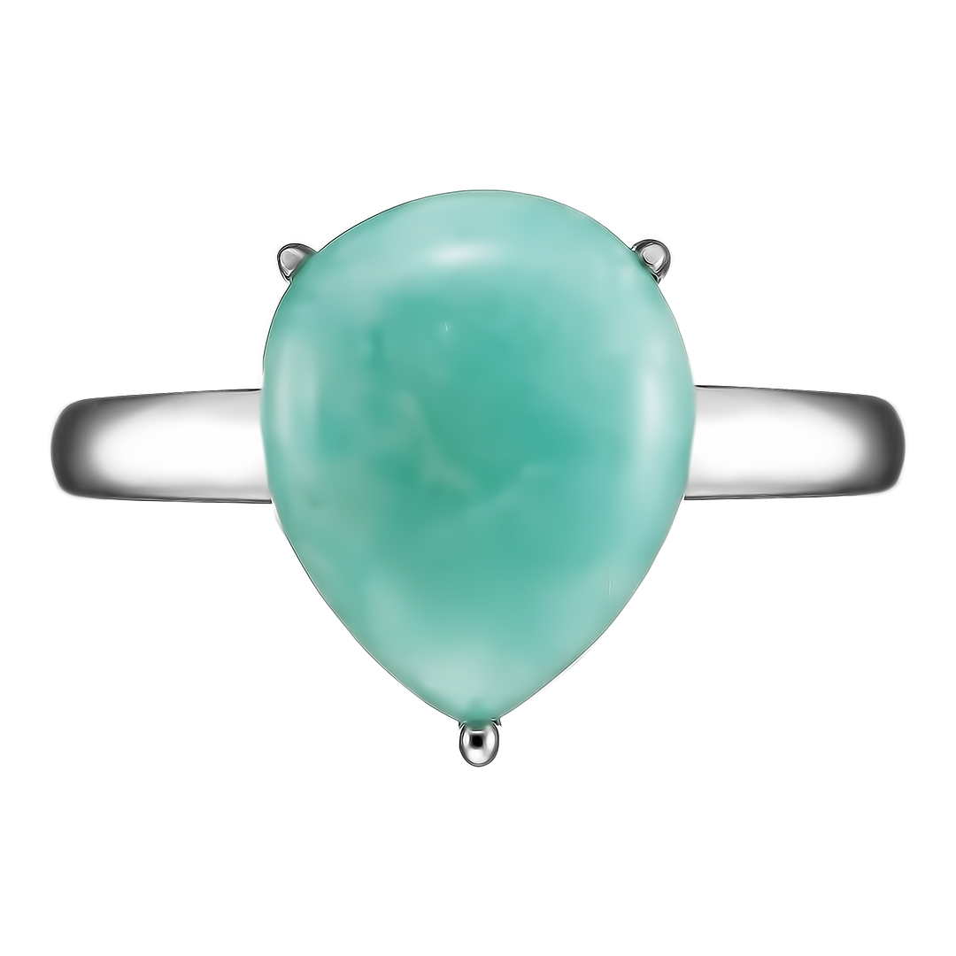 Серебряное кольцо 925 пробы; вставки 1 Амазонит нат.;