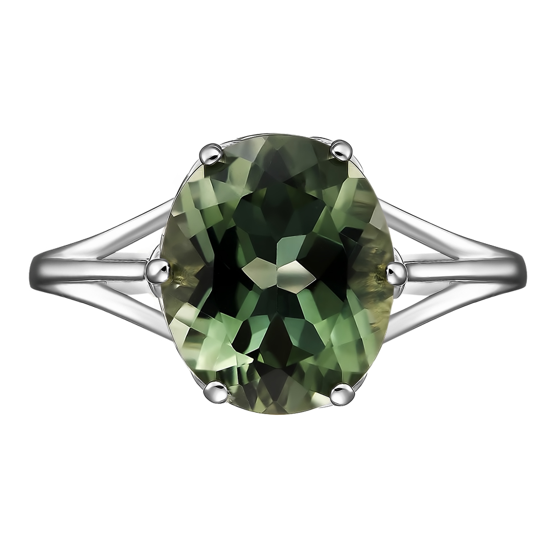 Серебряное кольцо 925 пробы; вставки 1 Празиолит;