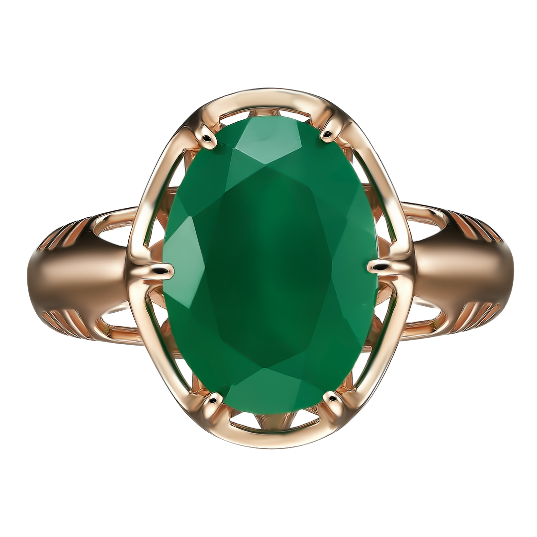 Серебряное кольцо 925 пробы; вставки 1 Хризопраз;