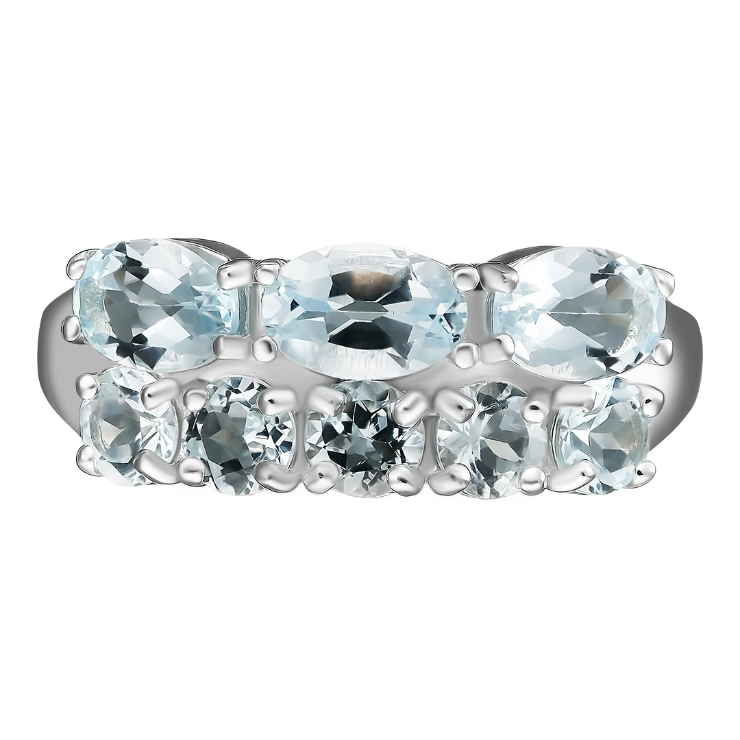 Серебряное кольцо 925 пробы; вставки 8 Топаз;