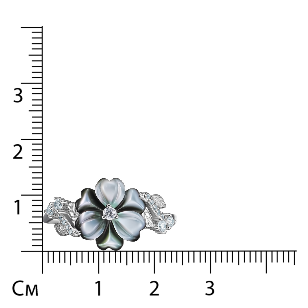 Серебряное кольцо с перламутром "Цветок"