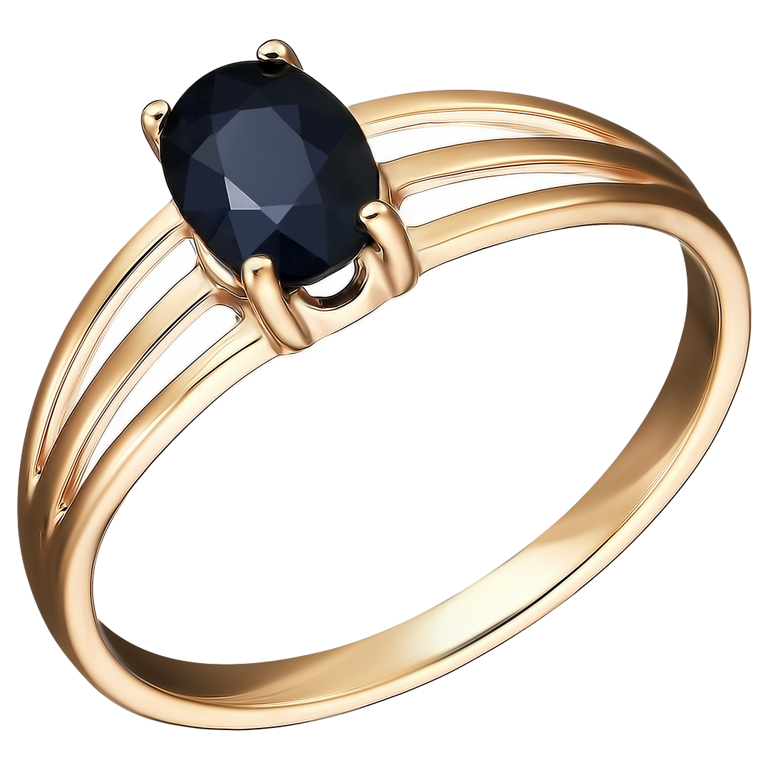 Серебряное кольцо 925 пробы; вставки 1 Сапфир U/2 0,987;