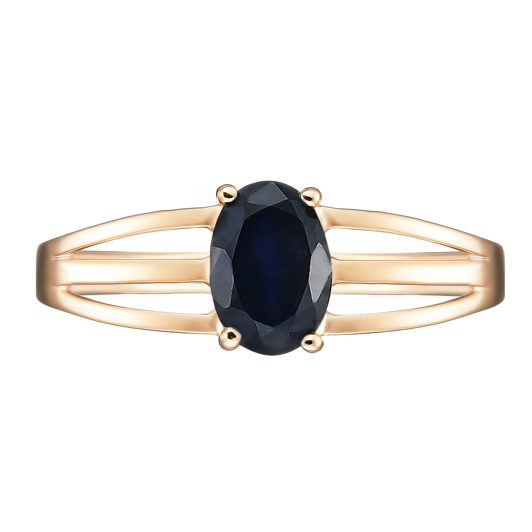 Серебряное кольцо 925 пробы; вставки 1 Сапфир U/2 0,987;