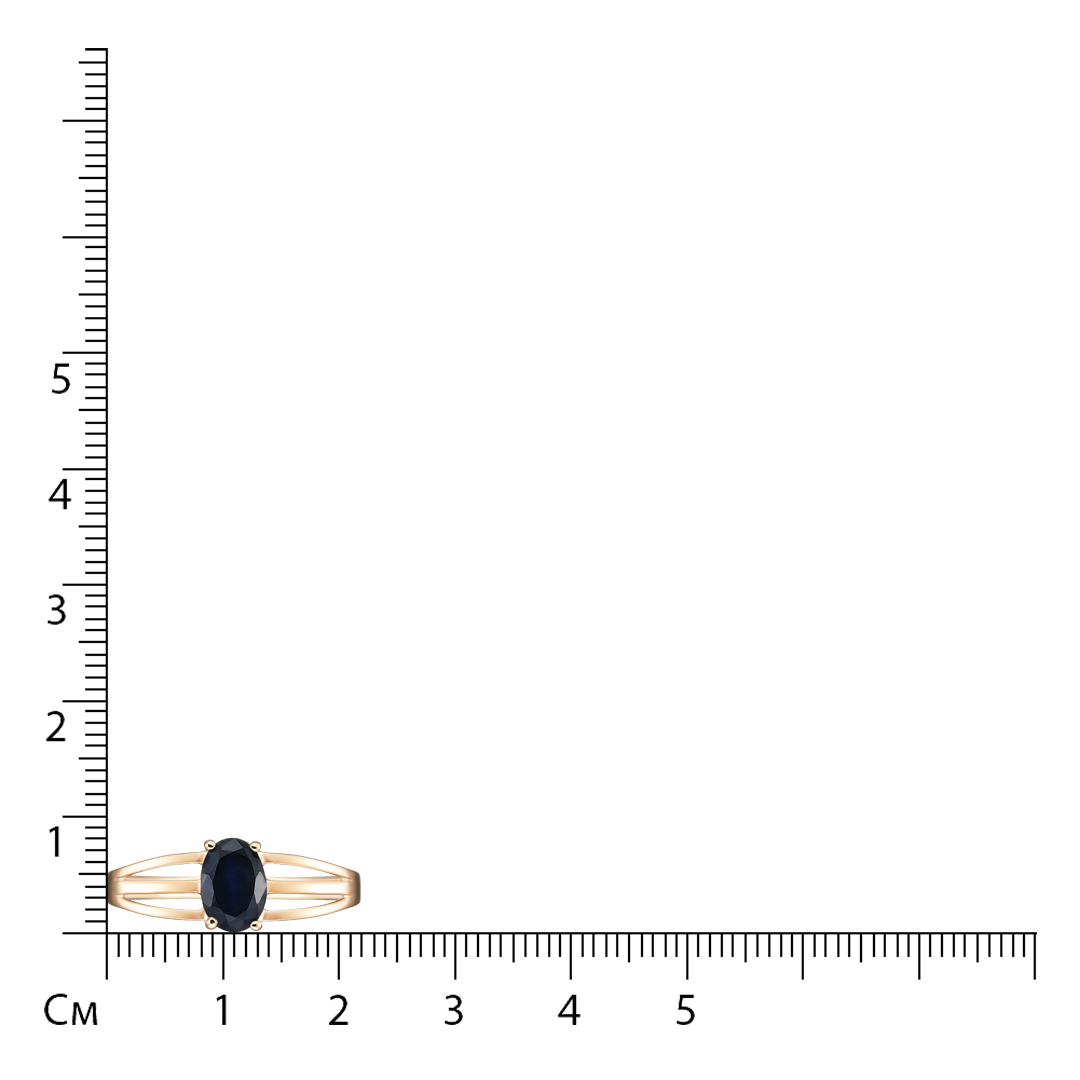 Серебряное кольцо 925 пробы; вставки 1 Сапфир U/2 0,987;
