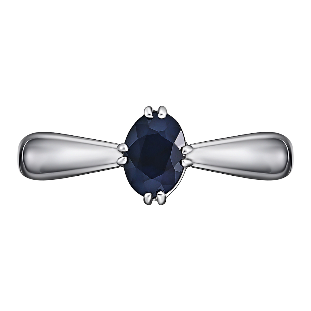 Серебряное кольцо 925 пробы; вставки 1 Сапфир 1,059 U/2